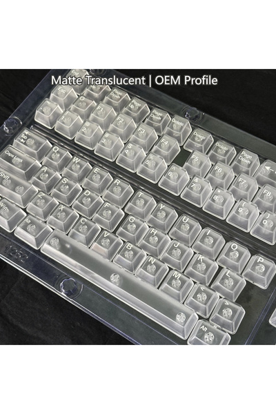 Choice9 Fog-White-White-Top Clear Transparent & Frosted Translucent PC Keycap...