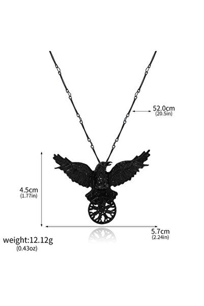 Choice3 N01133-01 قلادة غراب أسود بتصميم فايكنغ عتيق، قلادة رونية على شكل بوص...