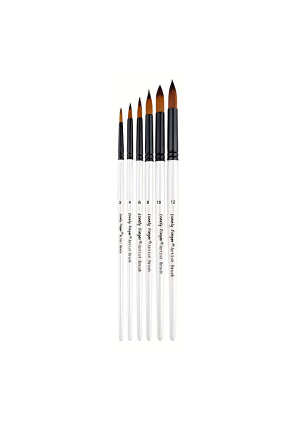 Choice 6pcsWhiteRound 6pcs Artist Paint Brushes Set Artist Paintbrushes For A...
