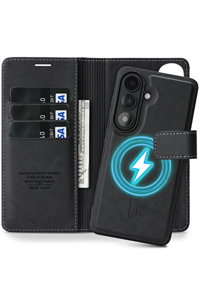 Choice15 Galaxy S23 Ultra black 2 In 1 Flip Leather Case for S26 Ultra S25 Pl...