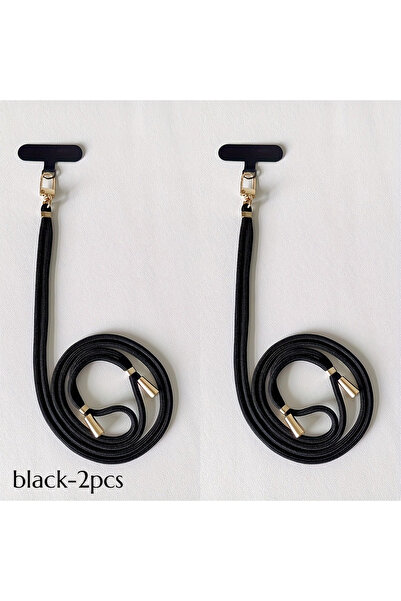 choice2 black-2pcs Adjustable Phone Strap with Gold Buckle Polyester Crossbod...