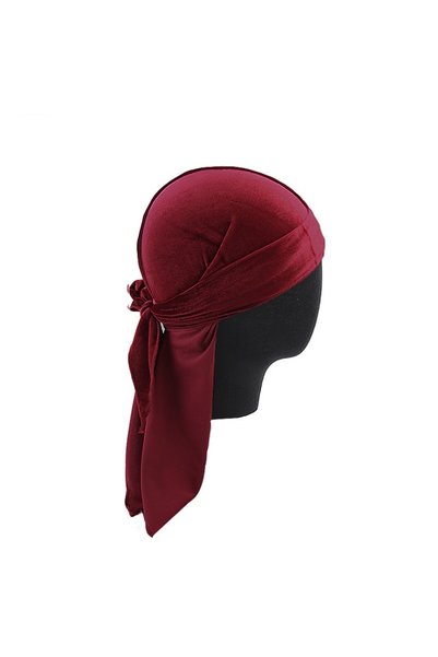 Choice Size fits all wine red New Unisex Velvet Durags Bandana Turban Hat Men...