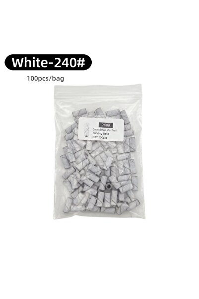 Choice10 White 240 100Pcs/bag 3mm Mini Nail Sanding Bands Thickened High-qual...