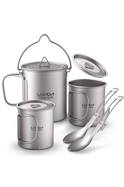 Choice Set 5 Lixada Titanium Cup Pot Tableware Set Outdoor Camp Titanium 750m...