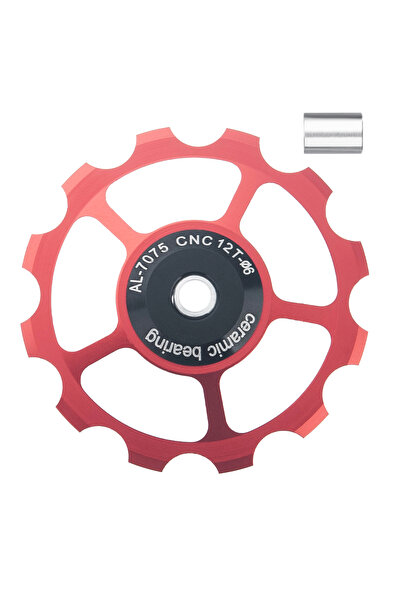 Choice red 12T MTB Bicycle Rear Derailleur Jockey Wheel Ceramic Bearing Pulle...