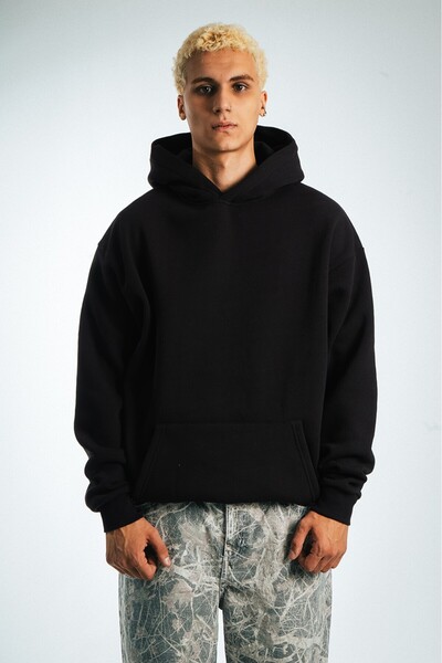 Twobucks Siyah Urban Ghost Oversize Erkek Sweatshirt