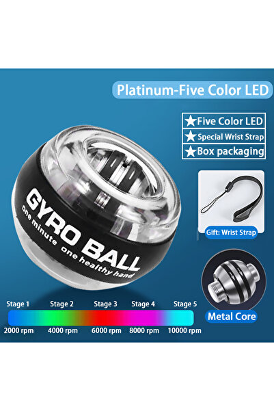 Choice Platinum-5Color LED Power Gyro Ball Wrist Trainer Ball Wrist Strengthe...