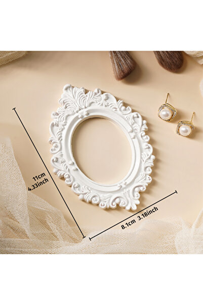 Choice6 daojuD-B 1PC, European-style Resin Material White Patterned Prop Fram...