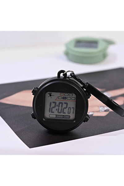Choice Black Keychain Small Hanging Watch Night Light Alarm Clock Mini Electr...