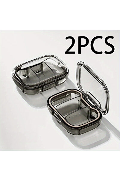 Choice3 2PCS Black Portable Mini Transparent Pill Organizer - Compact Medicin...