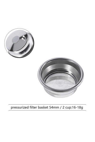 choice2 54mm 2Cup Filter 51MM/54MM/58MM Pressurized 1 hole Coffee Filter Bask...