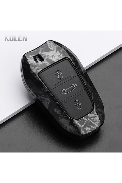 Choice3 غطاء مفتاح سيارة من ألياف الكربون ABS من F-Carbon لسيارات بيجو 2008، ...