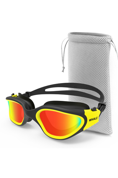 Choice Yellow with bag Adult Anti-Fog UV Protection Lens Men Women Swimming G...