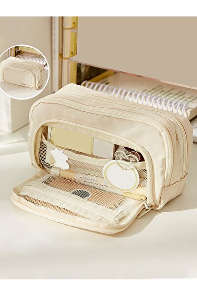 Choice Beige Large-Capacity Canvas Organizer Plus - Multi-Layer Storage with ...