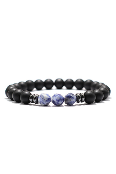Choice SodaliteStone Fashion Mens Bracelet Black Onyx Stone Braclet Irregular...