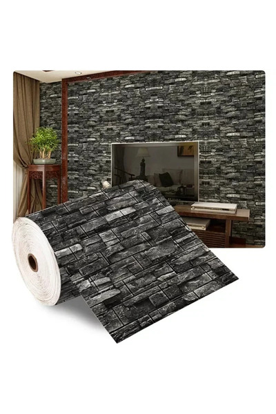Choice 70cmx200cm Black grey 70cm*2m 3D Soft Foam Brick Wallpaper Sticker Rol...
