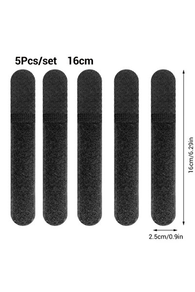 Choice3 5PCS black 160mm 5Pcs Tactical Nylon Straps - Reusable Hook & Loop Ca...