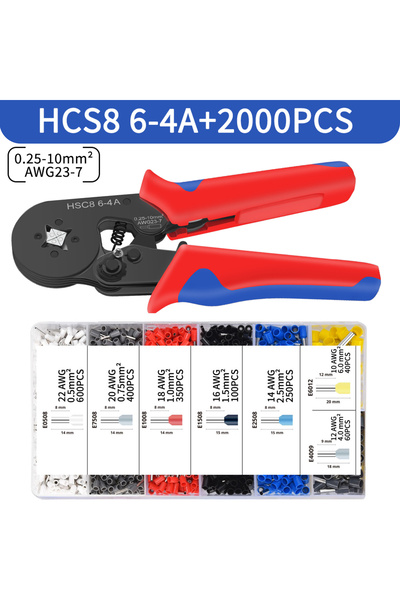 Choice6 HSC8 6-4A 2000PCS Ferrule Crimping Tool HSC8 6-4/6-6 Electrical Crimp...