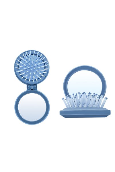 Choice ML174-Blue Mini Pocket Mirror Folding Comb, Portable Round Pocket Smal...