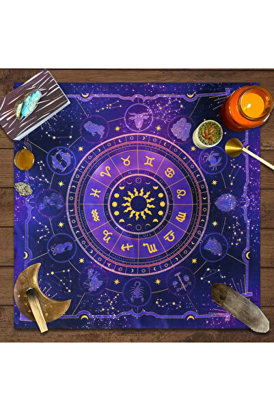 Choice 49x49cm JP158 1pc Tarot card tablecloth, 12 zodiac astrology altar clo...