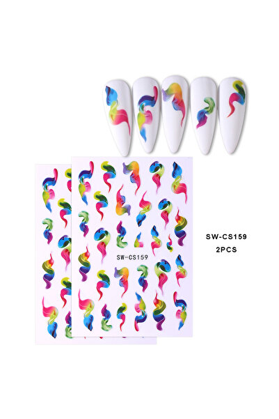 Choice SW-CS159 2pcs 2pcs Ink Blooming 3D Nail Stickers Gradient Abstract Geo...