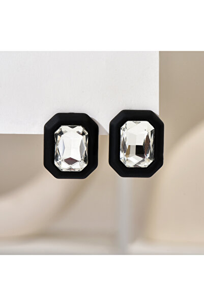 Choice BLACK Luxury Design Sparkly Glass Y2k Bridal Charm Stud Earrings For W...