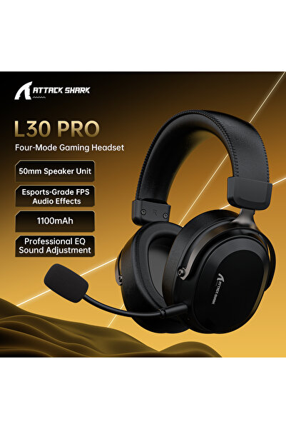 Choice سماعة ألعاب لاسلكية L30pro سوداء من ATTACK SHARK، تقنية بلوتوث، صوت مح...