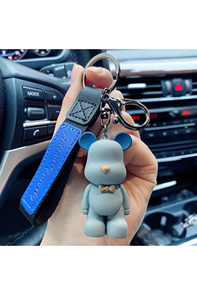 Choice Blue Bear New Simple Fashion Cute PVC Bow Tie Bear Keychain Kawaii Car...