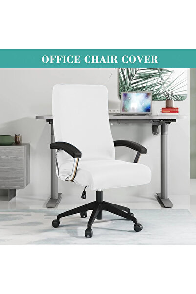 Choice M White Stretch Spandex Office Chair Covers Anti-dirty Computer Seat C...