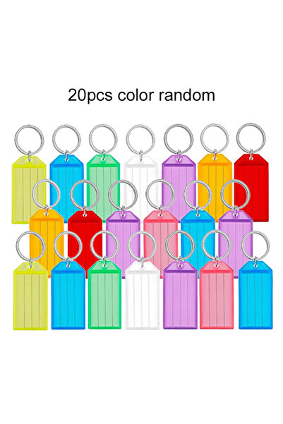 Choice 20pcs ﻿﻿10/20/50pcs Keychain Key Tags Label With Split Ring Colorful P...