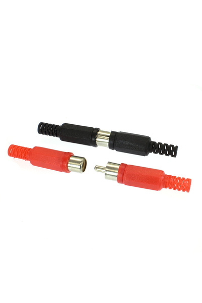 Choice mix 10 pcs/lot Black Red male/female video RCA AV Plug Connectors Plas...