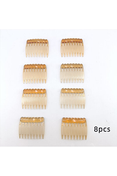 Choice Light Coffee 8 PCS 8PCS 9 Teeth Plastic Hair Side Comb Simple Hair Acc...