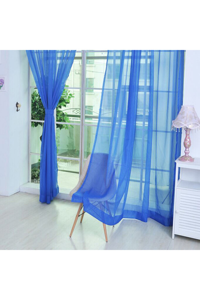 Choice3 Rod Pocket 200x98cm Dark blue 1 Pcs Rod Pocket Rainbow Curtain Pure C...