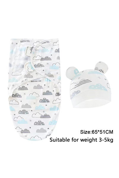 Choice6 0-6M Pink Baby Blanket Hat Set Cartoon Printed Cotton Newborn Swaddle...