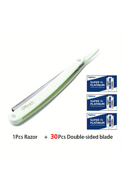 choice2 C633-White 30 blade Manual Shaver for Men Barbershop Razor Stainless ...