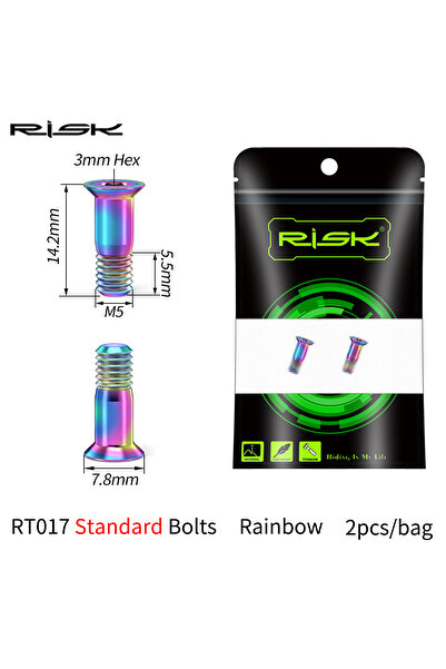 Choice Oil Slick RISK 2pcs/bag Road Mountain Bike Bicycle M5*14.2mm Shift Rea...