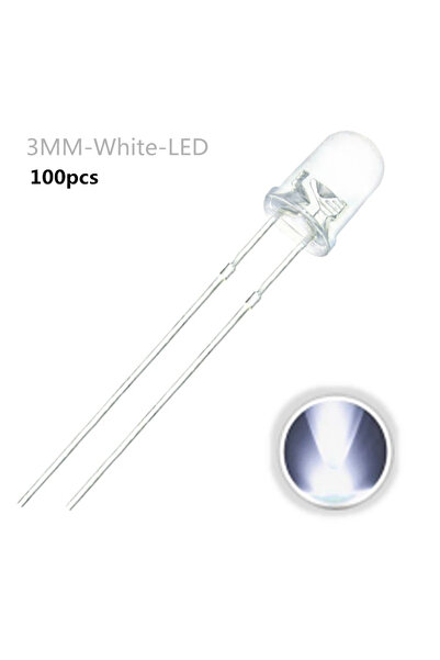 Choice1 100 قطعة بيضاء 100 قطعة 3 مم ثنائي LED 3 مم مجموعة متنوعة أبيض أخضر أ...