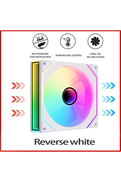 Choice3 مروحة TEUCER Prism4 بيضاء اللون، تعمل للأمام/للخلف، مقاس 140 مم، بجهد...