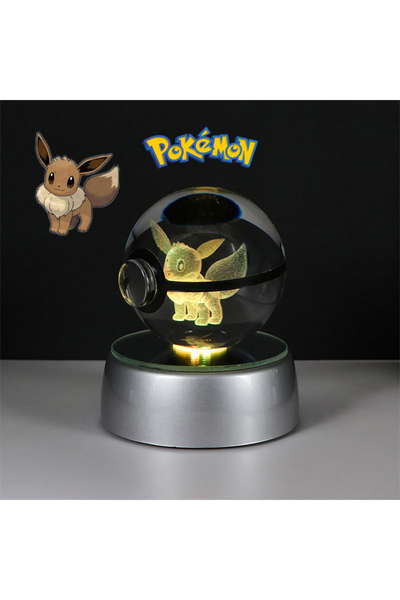 Choice1 Eevee Pokemon 3D Crystal Ball Figure Toys Pokeball Mimikyu Bulbasaur ...