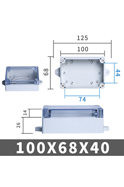 Choice3 100-68-40with ears IP67 Plastic Transparent Box Waterproof Enclosure ...