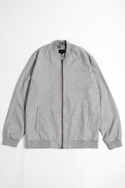 Super Rare Striped Men's Zippered Jacket Us3132Gr