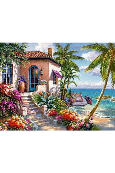 Choice 30X40cm Round ASFX6026 5D DIY Diamond Painting Landscape House Full Ro...