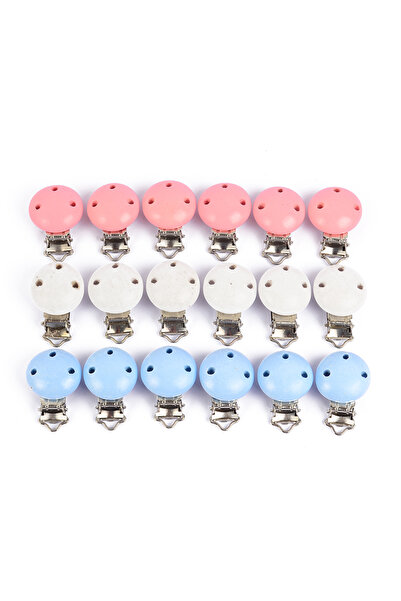 Choice Pink White Blue 10Pcs Round Wood Pacifier Clip Baby Teething Dummy Cli...