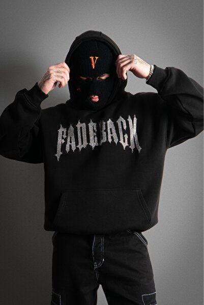 Fadeback Rhinestones Tribal Oversize Hoodie