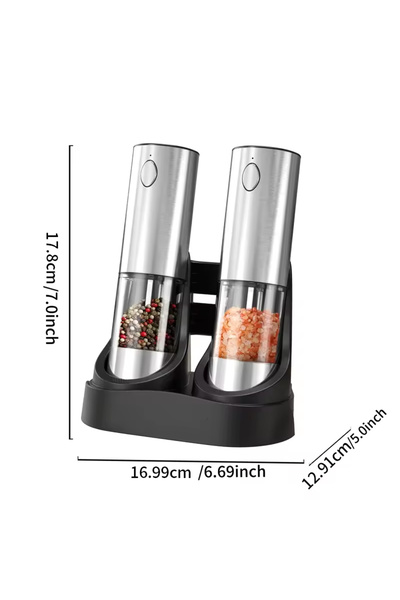 Choice3 KYMQ-32C-H52 1/2 Pcs Electric Automatic Salt & Pepper Grinder with Mi...