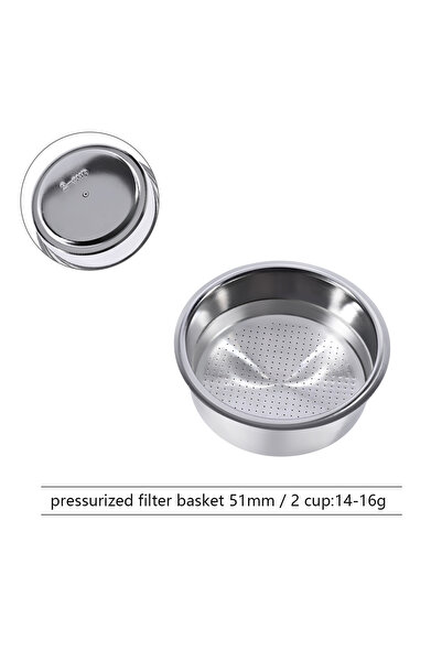 Choice1 51mm 2Cup Filter 51MM/54MM/58MM Pressurized 1 hole Coffee Filter Bask...
