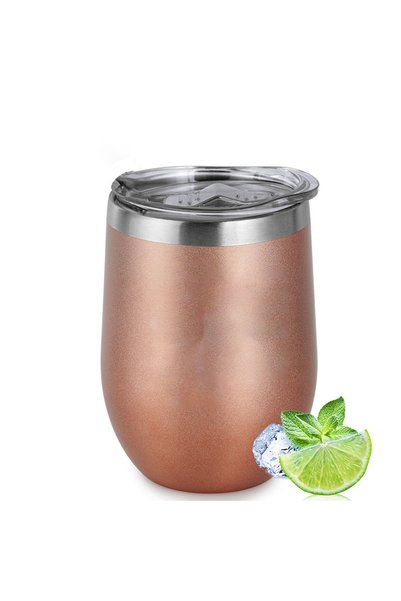 Choice Rose Gold A Stainless Steel Wine Tumblers, 12Oz Insulated Wine Tumbler...