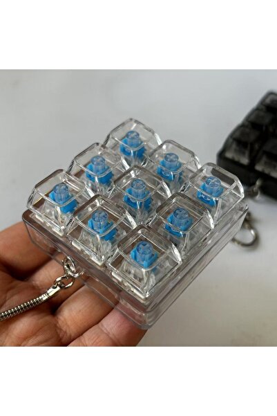 choice2 E New DIY Keyboard Fidget Keychain Keys Button Relief Stress Clicker ...