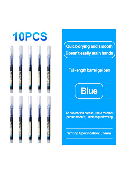 Choice6 10pcs blue High Quality 0.5mm Quick Drying Fine Point Liquid Ink Pens...