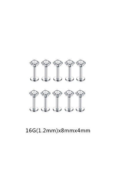 Choice8 Round body Labret, Lip Piercing Jewelry 16G(1.2mm)X8mmX4mm 10Pcs/lot ...